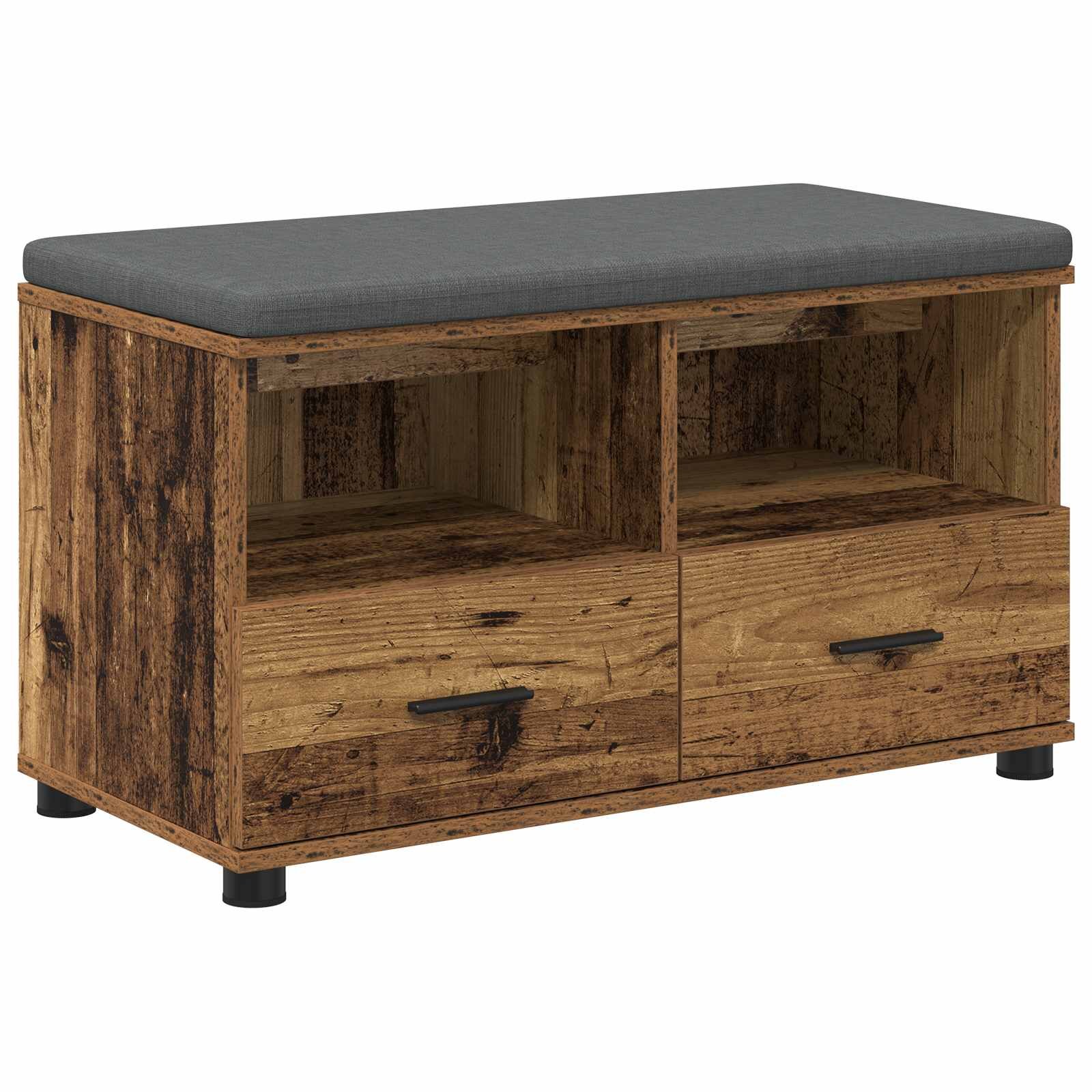 vidaXL Predsieňová lavica Staré drevo 80 x 38 x 46 cm