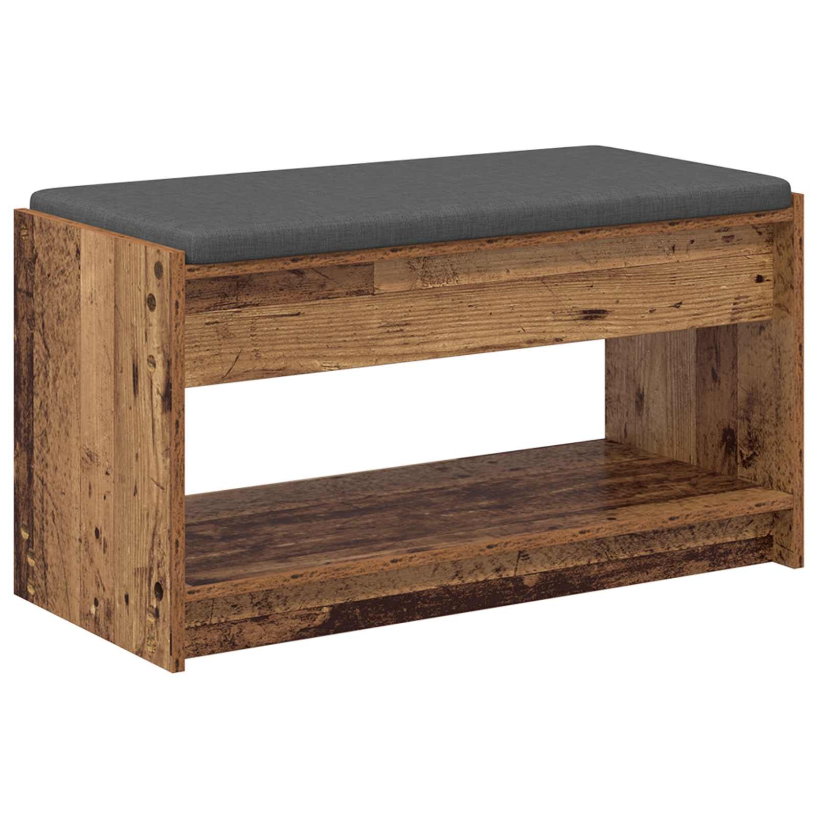 vidaXL Predsieňová lavica Staré drevo 83 x 38 x 45 cm