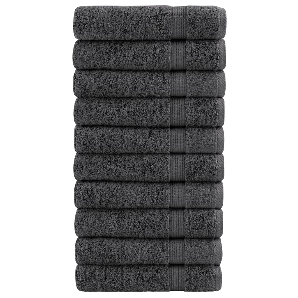 vidaXL Prémiové osušky SOLUND 10 ks antracit 100x150 cm 600 g/m2