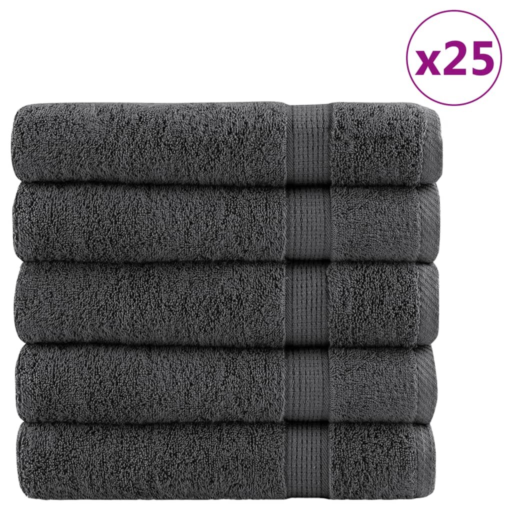 vidaXL Prémiové osušky SOLUND 25 ks antracit 100x150 cm 600 g/m2