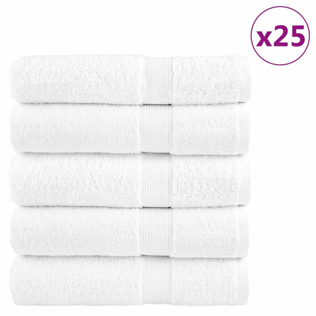 vidaXL Prémiové osušky SOLUND 25 ks biele 100x150 cm 600 g/m2