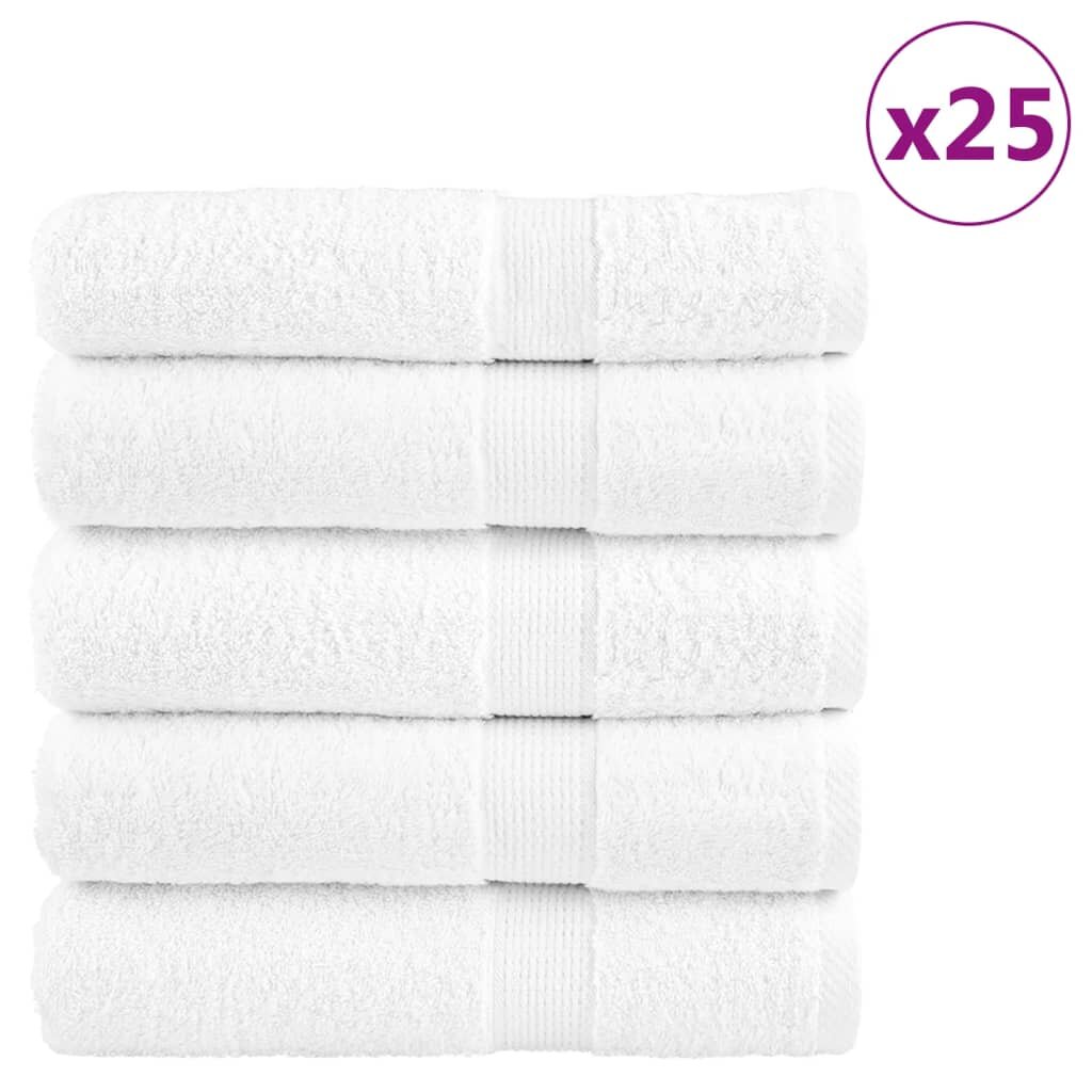 vidaXL Prémiové sprchové uteráky SOLUND 25 ks biele 70x140 cm 600 g/m2