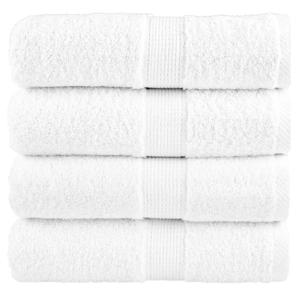vidaXL Prémiové uteráky pre hostí SOLUND 4 ks biele 30x50 cm 600 g/m²