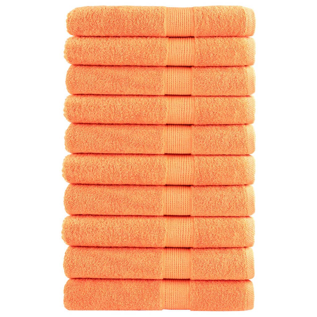vidaXL Prémiové uteráky SOLUND 10 ks oranžová 100x200cm 600 g/m2