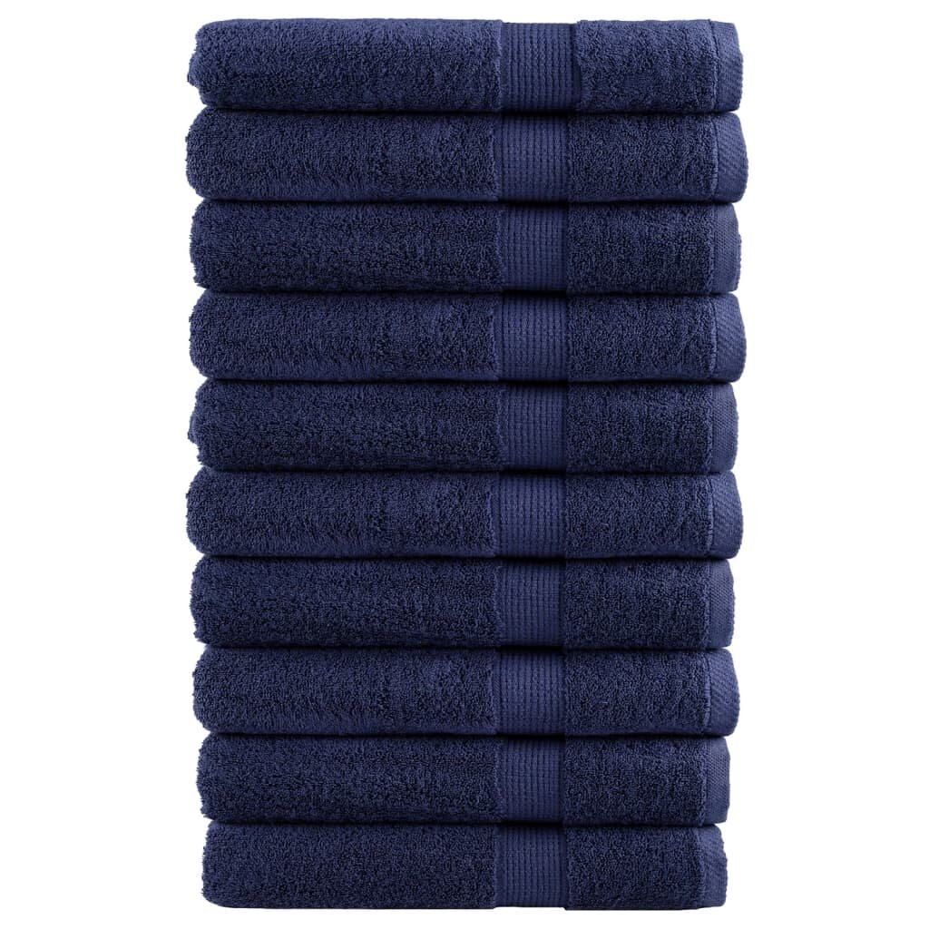 vidaXL Prémiové uteráky SOLUND 10 ks tmavomodré 100x200 cm 600 g/m2