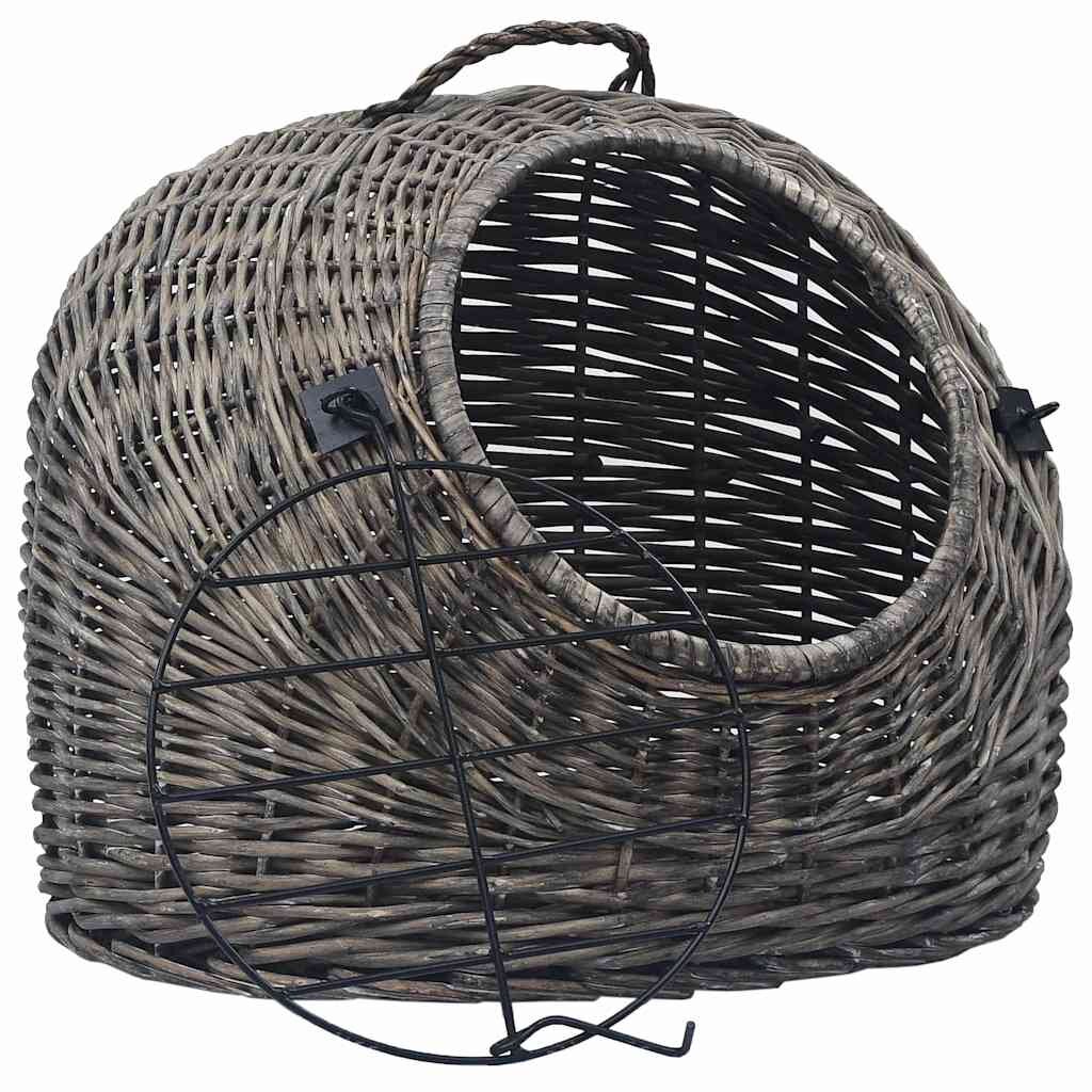vidaXL Prepravka pre mačku sivá 60x45x45 cm prírodná vŕba