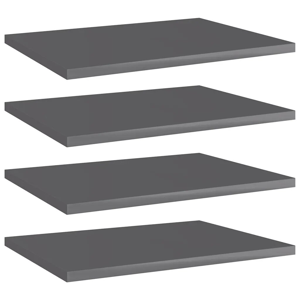 vidaXL Prídavné police 4 ks lesklé sivé 40x30x15 cm drevotrieska