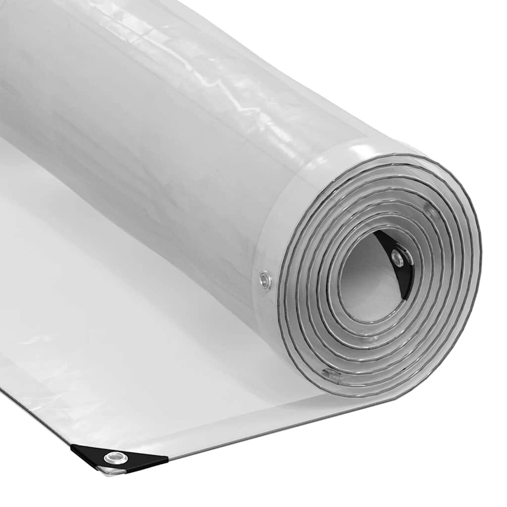 vidaXL Priehľadná plachta s okami 5x10 m Polyetylén
