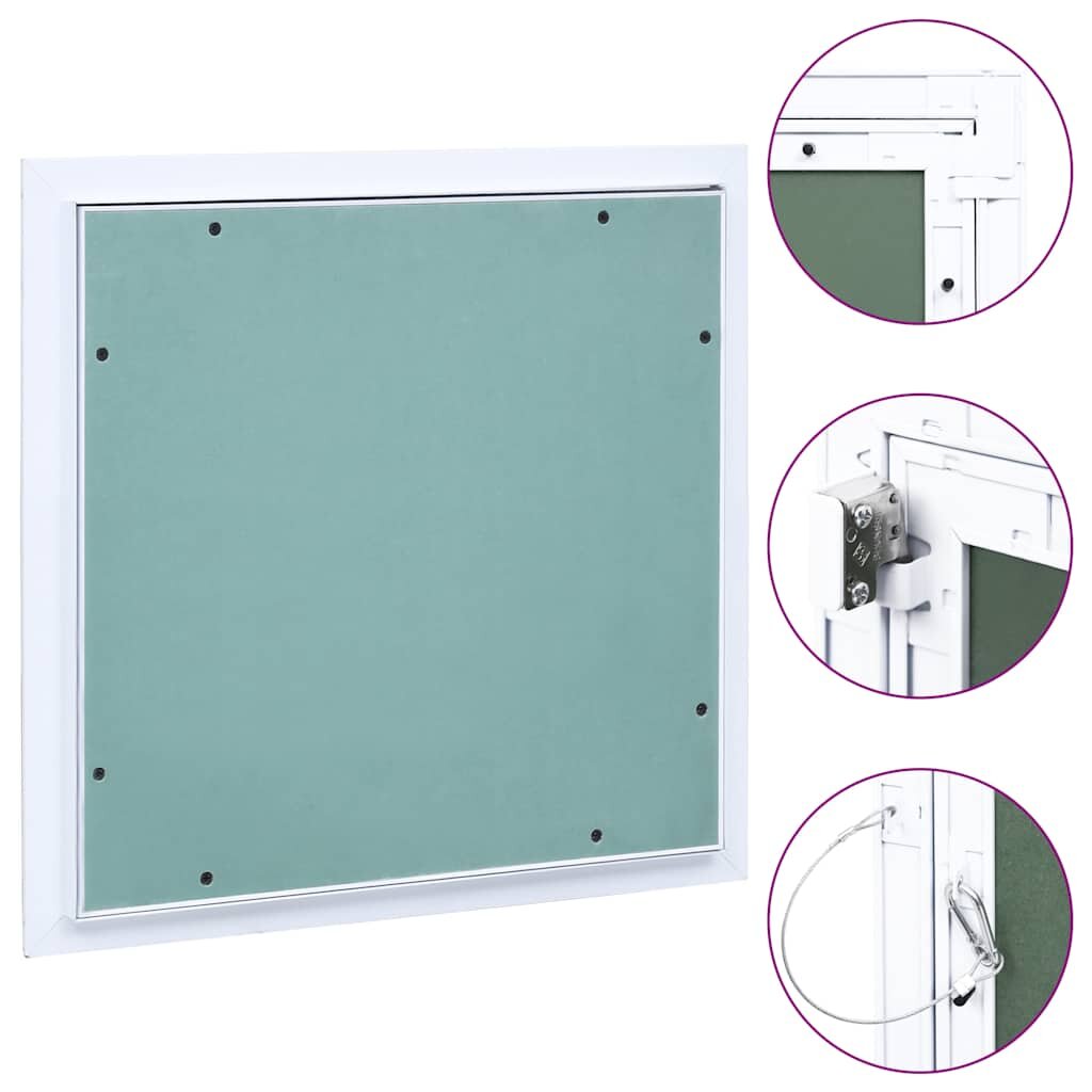 vidaXL Prístupový panel s hliníkovým rámom a sadrokartónom 300x300 mm