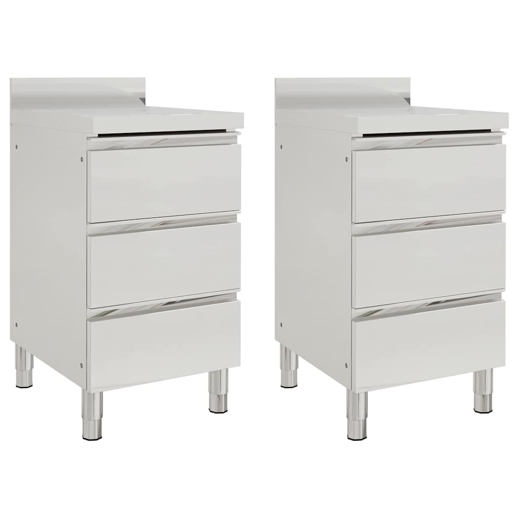 vidaXL Profesionálne kuchynské skrinky s 3 zásuvkami 2 ks 50x60x96 cm