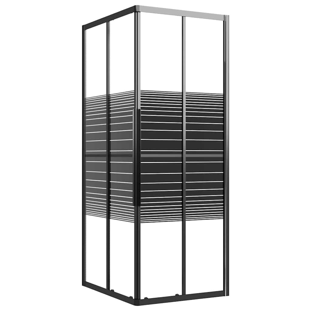 vidaXL Pruhovaný sprchový kút ESG 90x70x180 cm čierna