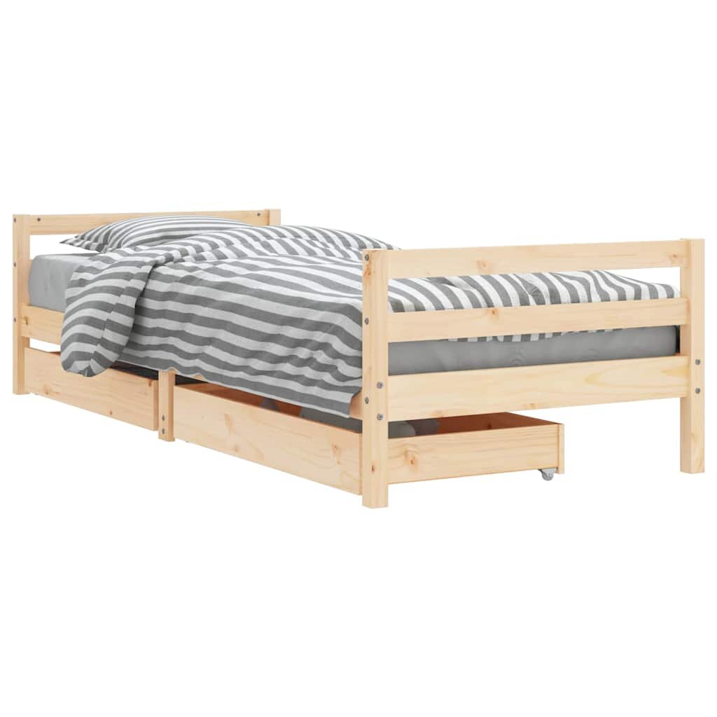 vidaXL Rám detskej postele so zásuvkami 90x190 cm masívna borovica