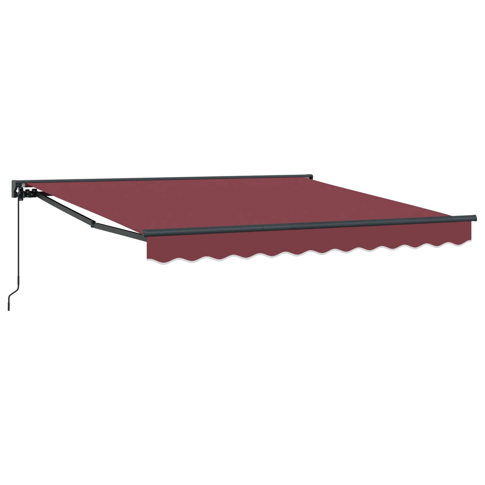 vidaXL Rám markízy Vínovo červená 300 x 250 cm Polyester s PU povrchom