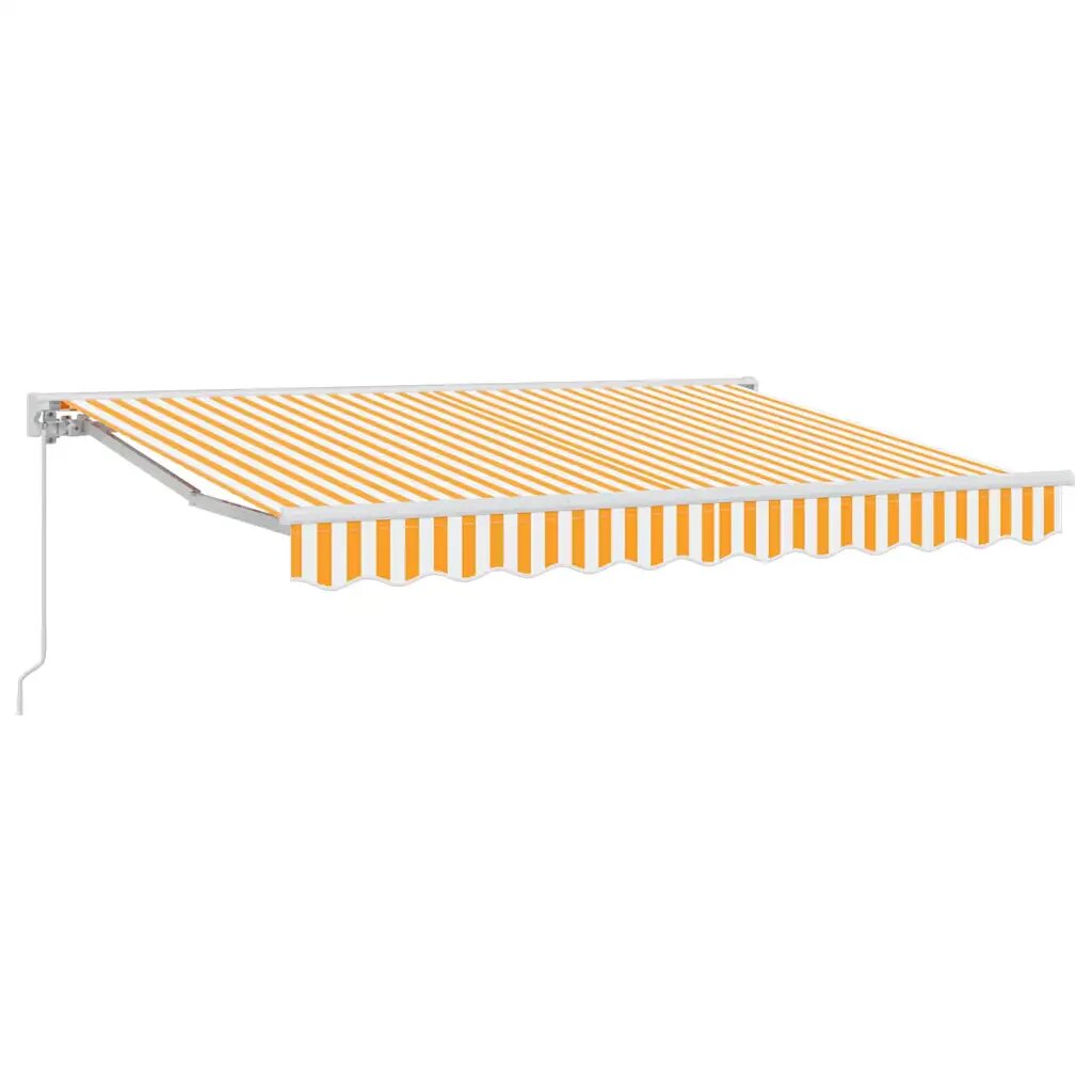 vidaXL Rám markízy Žltá a biela 250 x 200 cm Polyester s PU povrchom
