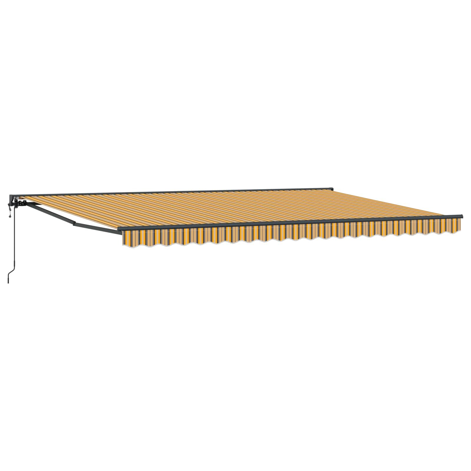 vidaXL Rám markízy Žltá a Šedá 500 × 300 cm Polyester s PU povrchom