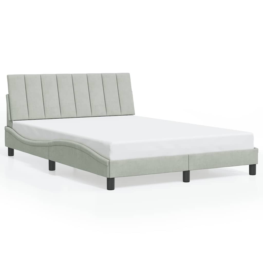 vidaXL Rám postele bez matraca Hanko bledosivý 120x200 cm zamat