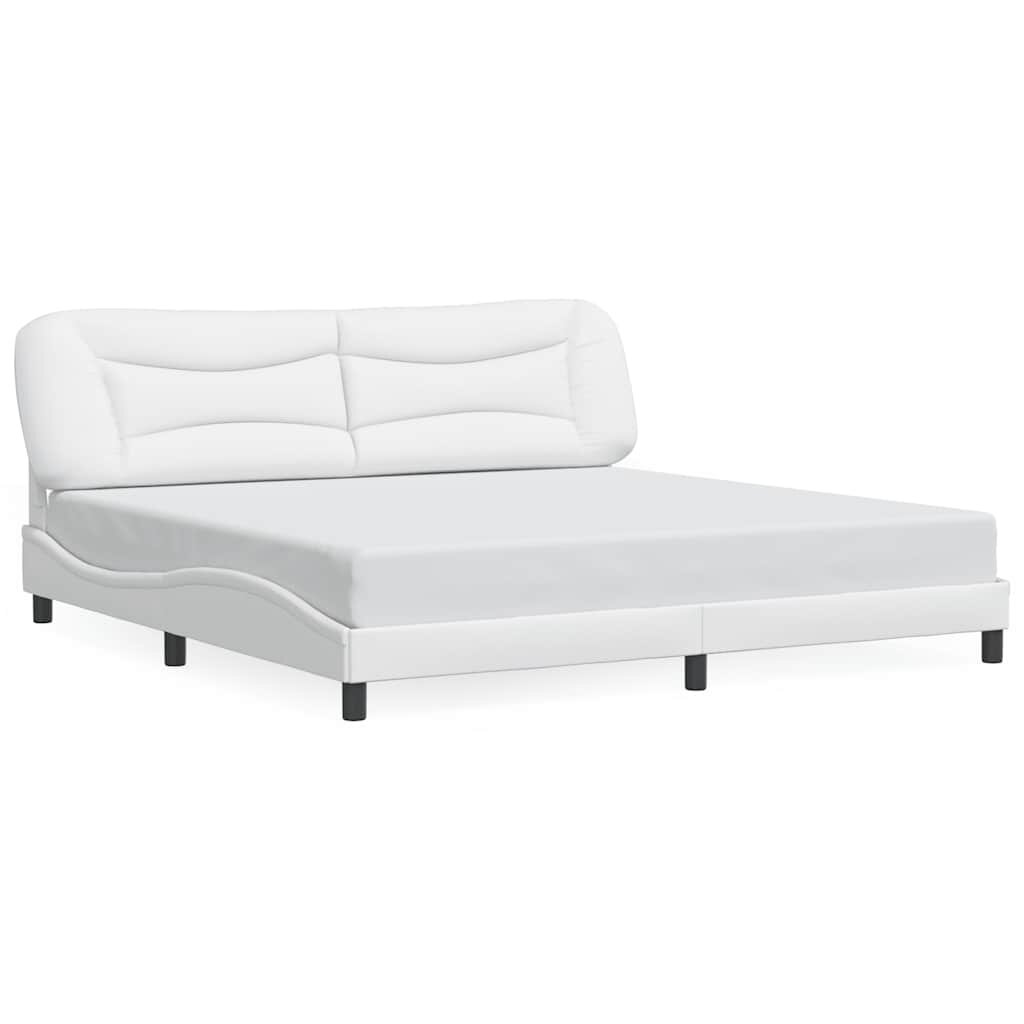 vidaXL Rám postele bez matraca Hvar biely 200x200 cm umelá koža