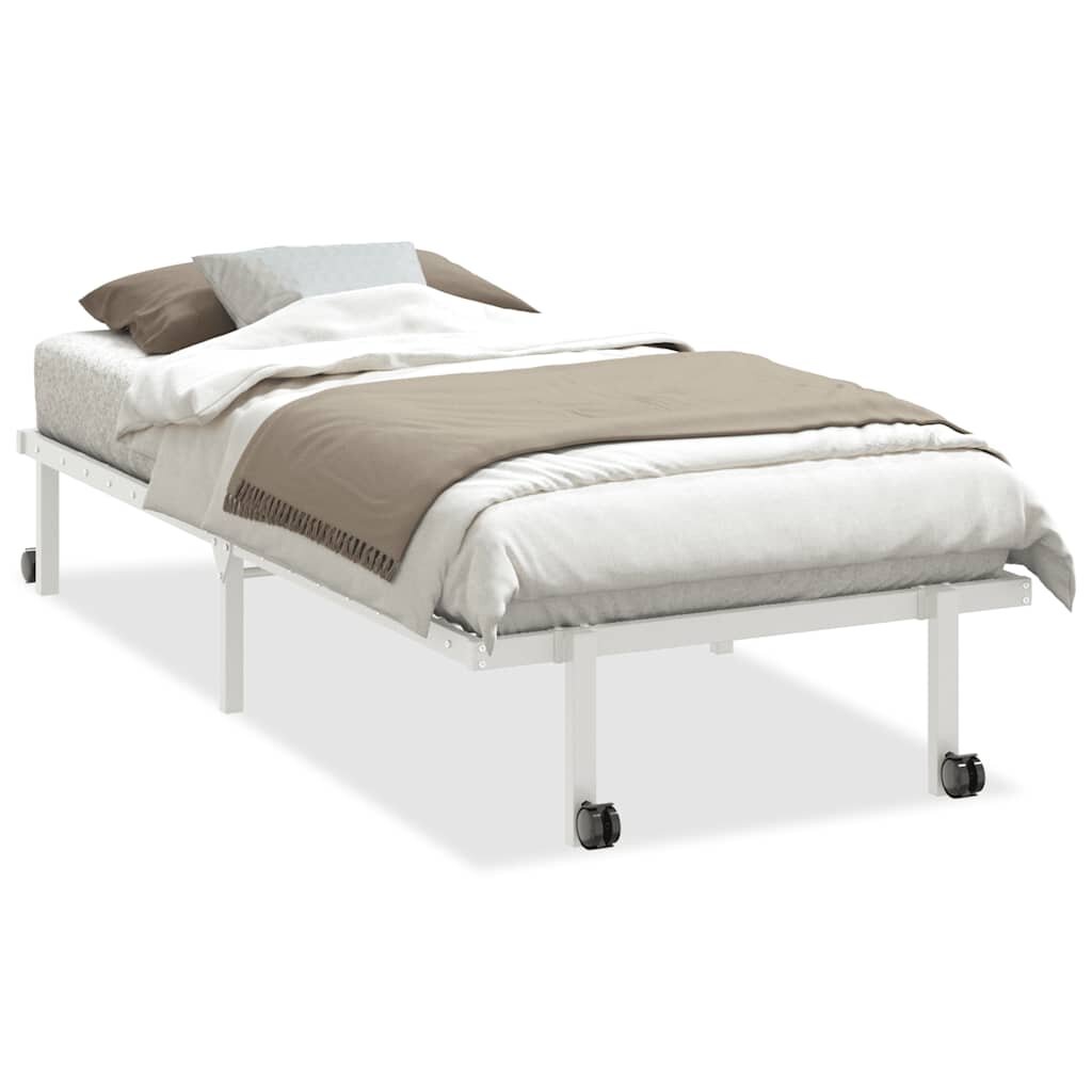vidaXL Rám postele bez matraca Skladací Biela 90x190 cm Oceľ
