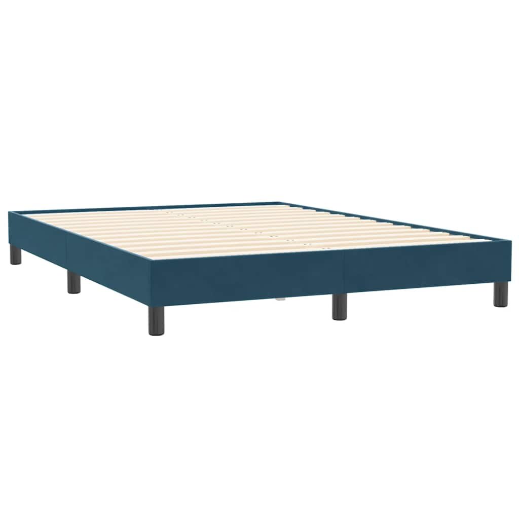 vidaXL Rám postele bez matraca Tmavomodrá 140x210 cm Zamat