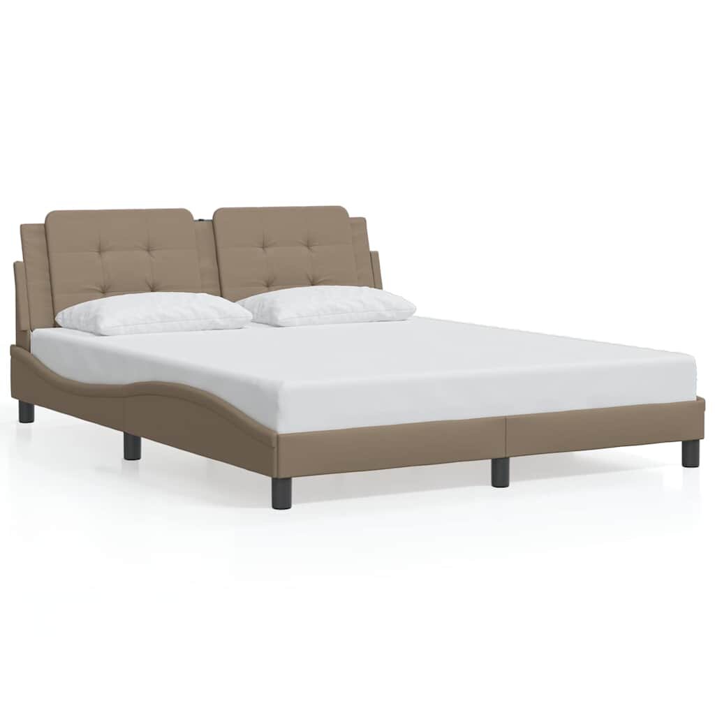 vidaXL Rám postele bez matraca Zadar kapučínový 160x200 cm umelá koža