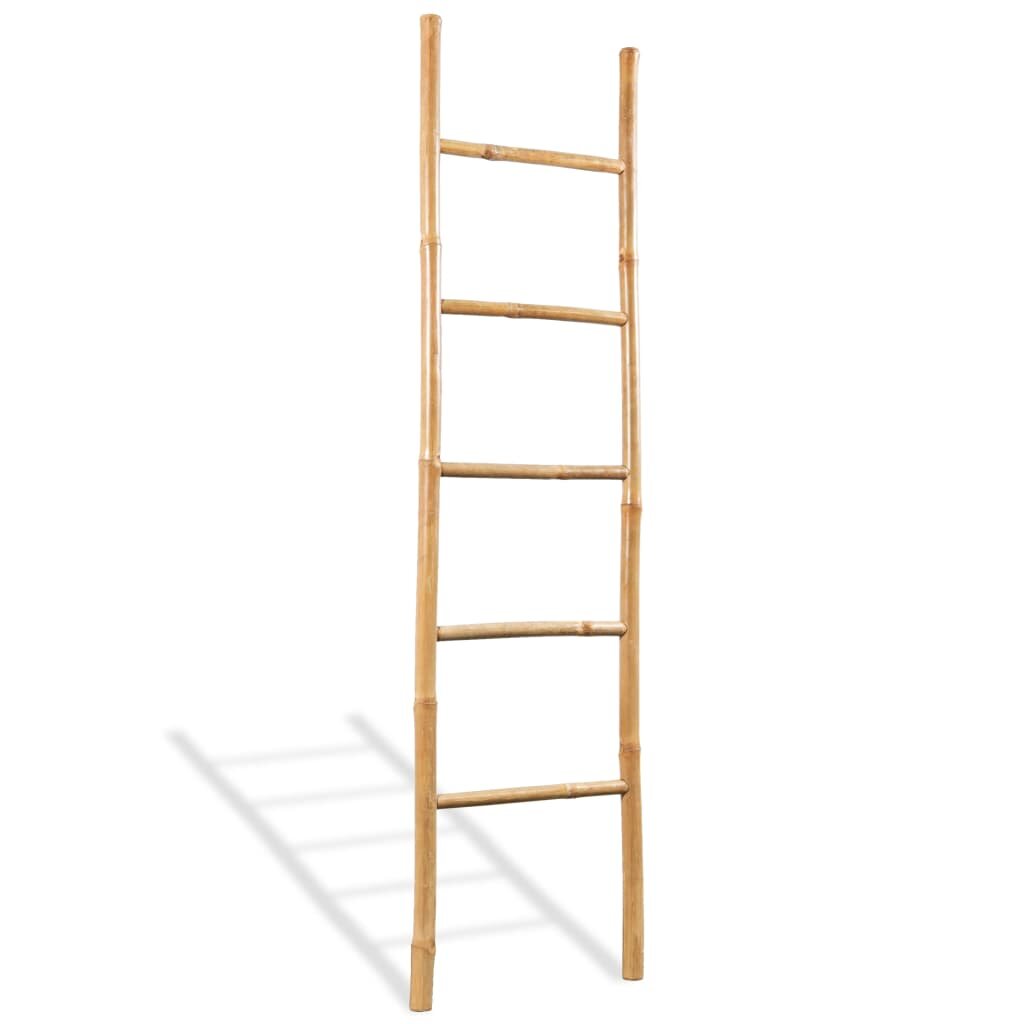 vidaXL Rebrík na uteráky s 5 priečkami bambus 150 cm