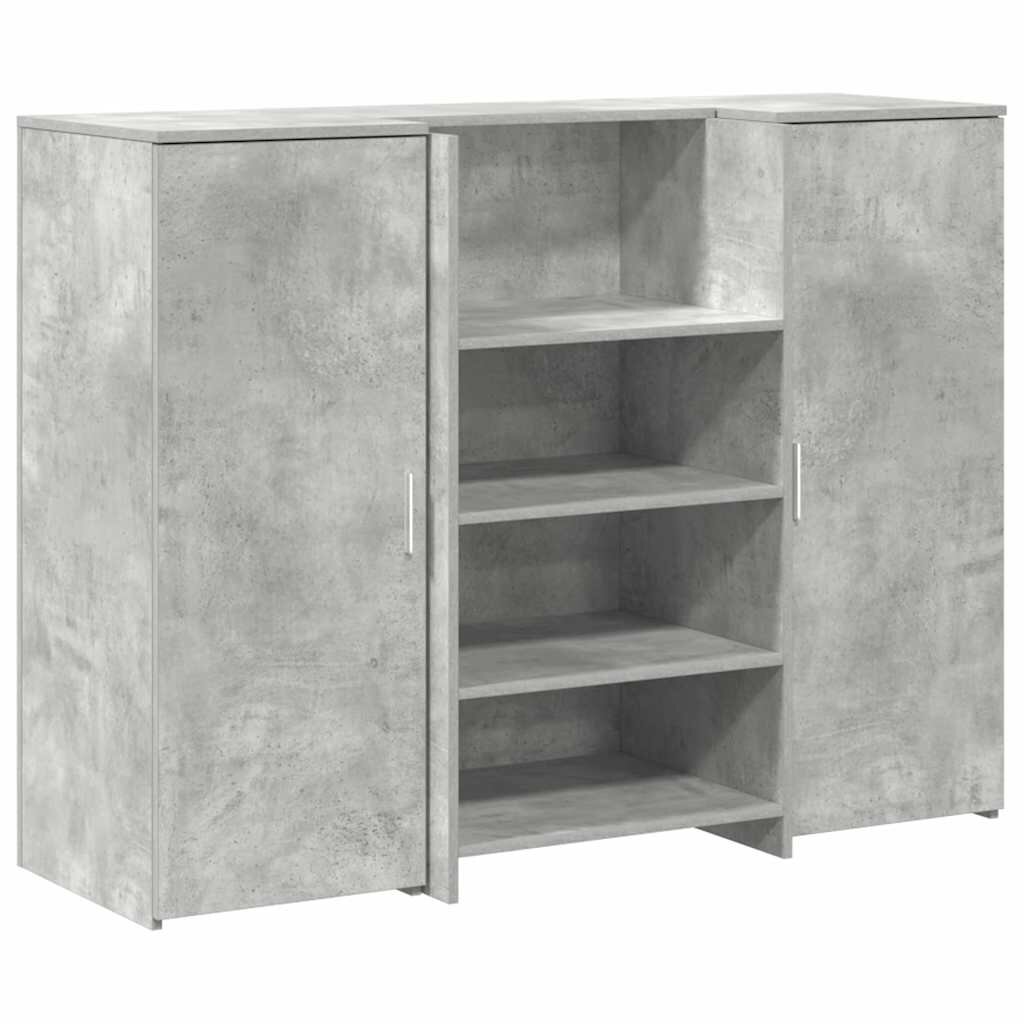 vidaXL Recepčný stôl betónovo sivý 135x50x1035 cm kompozitné drevo