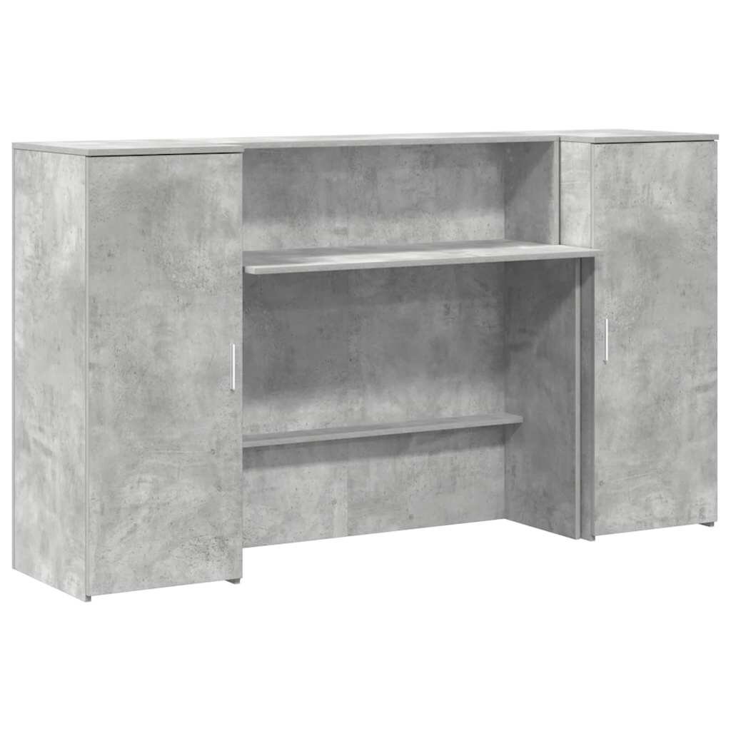 vidaXL Recepčný stôl betónovo sivý 180x50x1035 cm kompozitné drevo