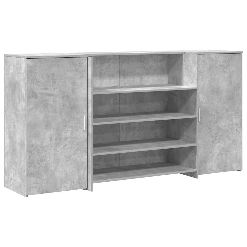 vidaXL Recepčný stôl betónovo sivý 200x50x1035 cm kompozitné drevo