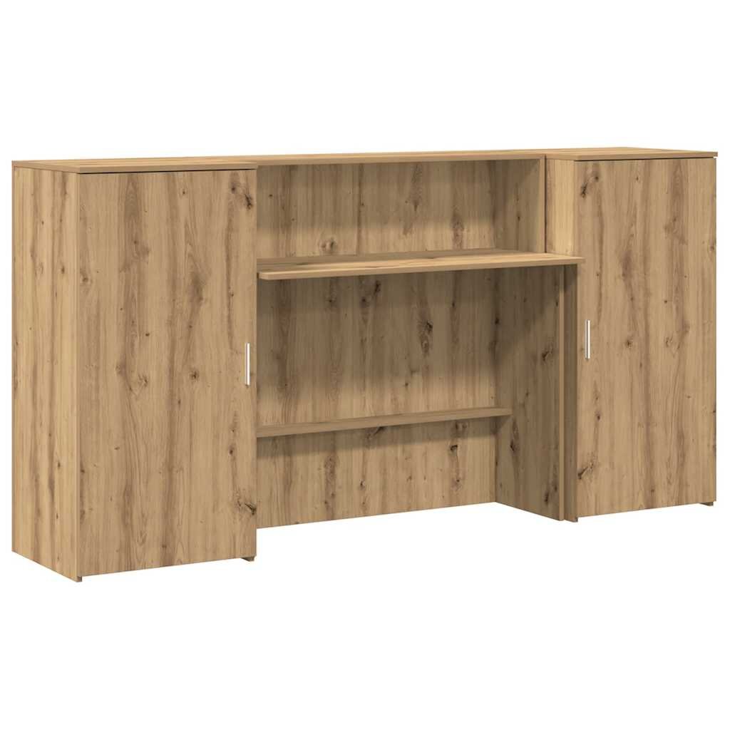 vidaXL Recepčný stôl dub artisan 200x50x1035 cm kompozitné drevo