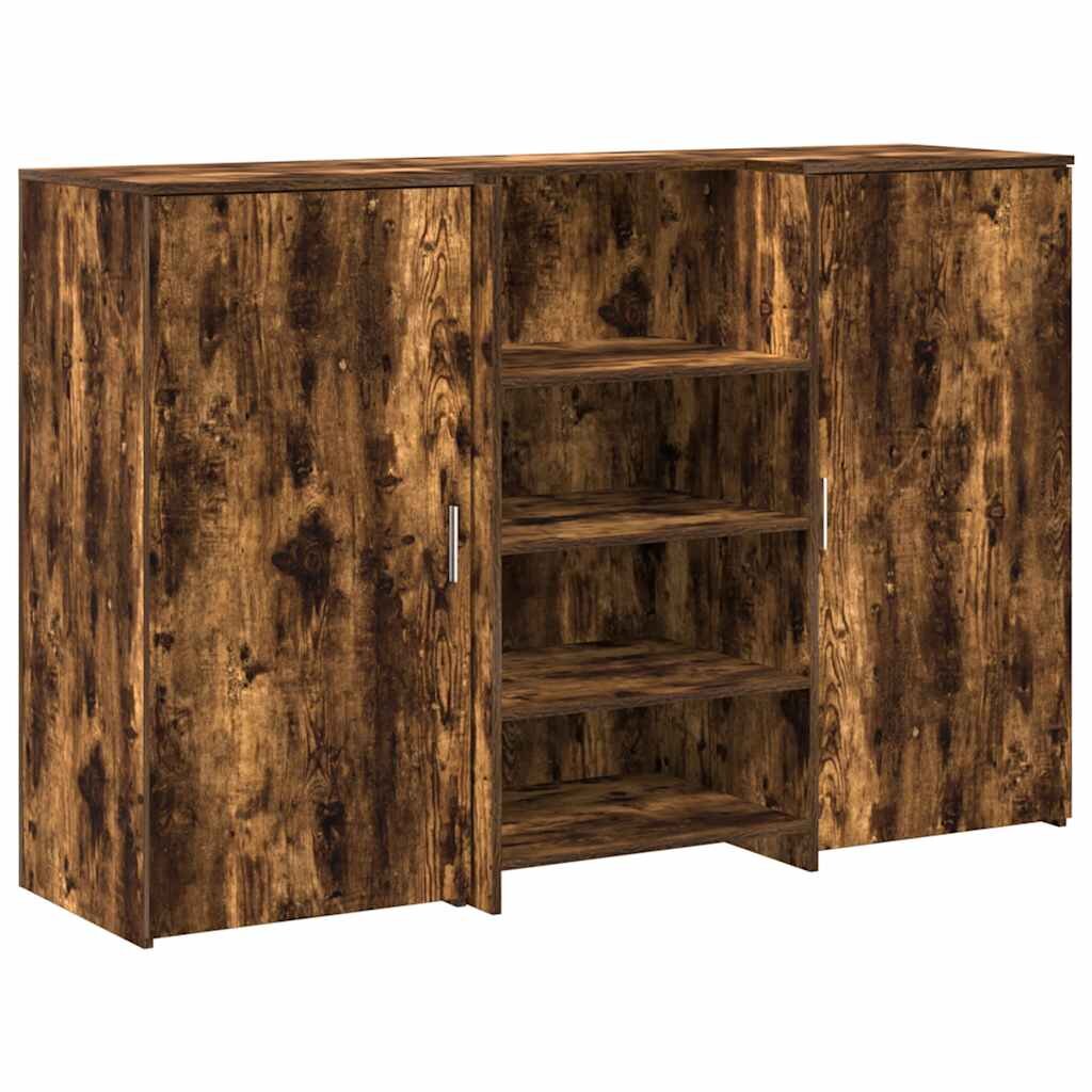 vidaXL Recepčný stôl dymový dub 155x50x1035 cm kompozitné drevo