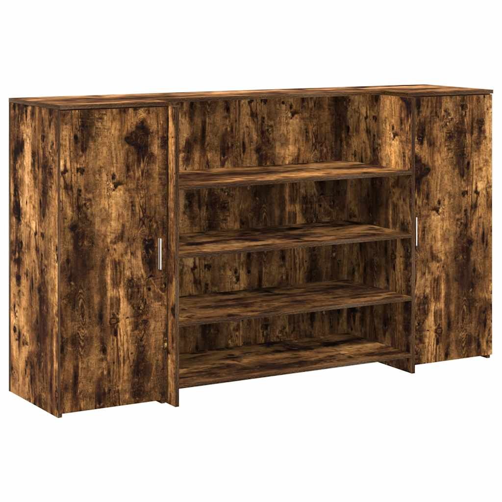 vidaXL Recepčný stôl dymový dub 180x50x1035 cm kompozitné drevo