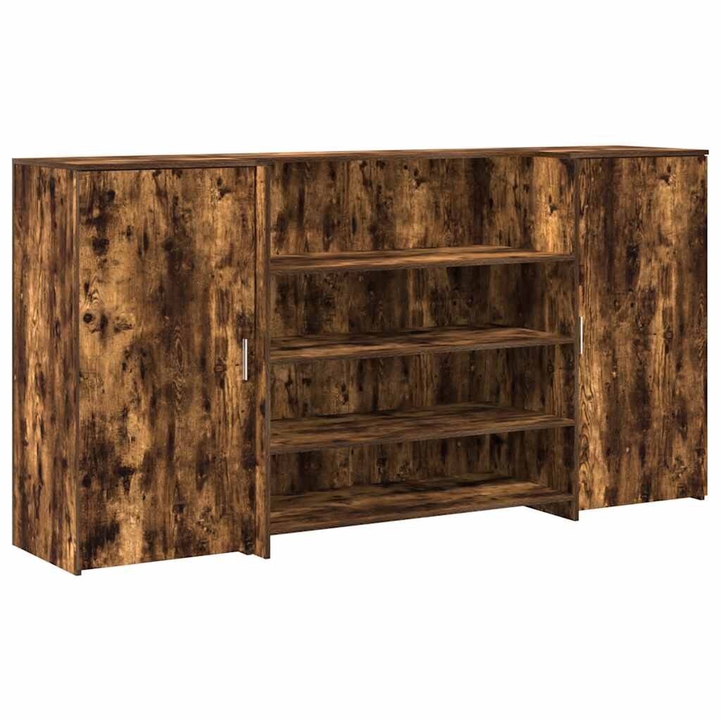 vidaXL Recepčný stôl dymový dub 200x50x1035 cm kompozitné drevo