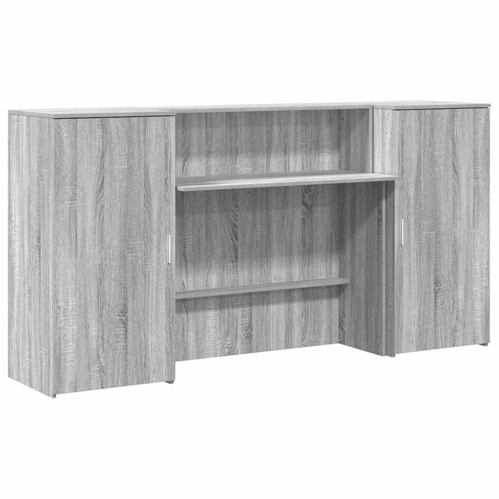 vidaXL Recepčný stôl sivý dub sonoma 200x50x1035 cm kompozitné drevo