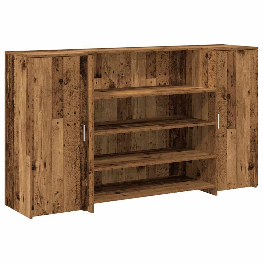 vidaXL Recepčný stôl staré drevo 180x50x1035 cm kompozitné drevo