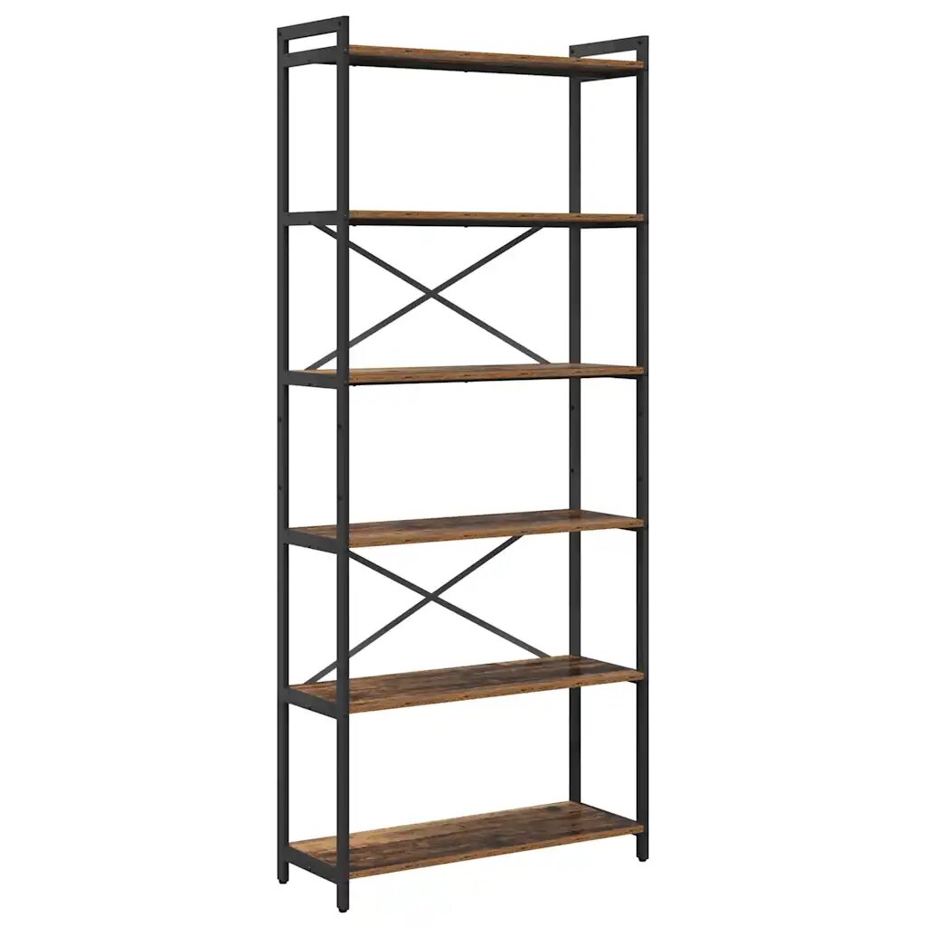 vidaXL Regál na knihy 80 x 30 x 1895 cm Kompozitné drevo Staré drevo