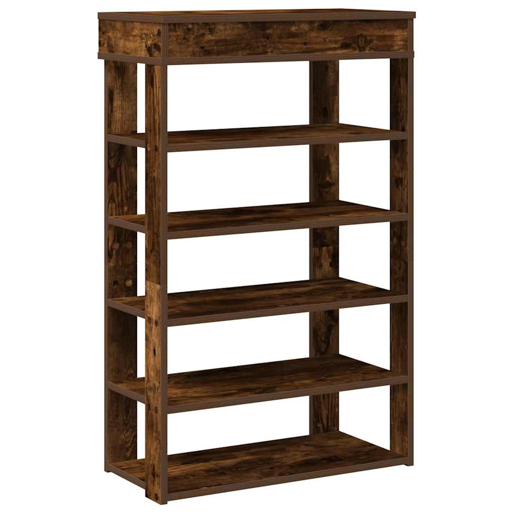 vidaXL Regál na topánky dymový dub 60x30x98 cm kompozitné drevo