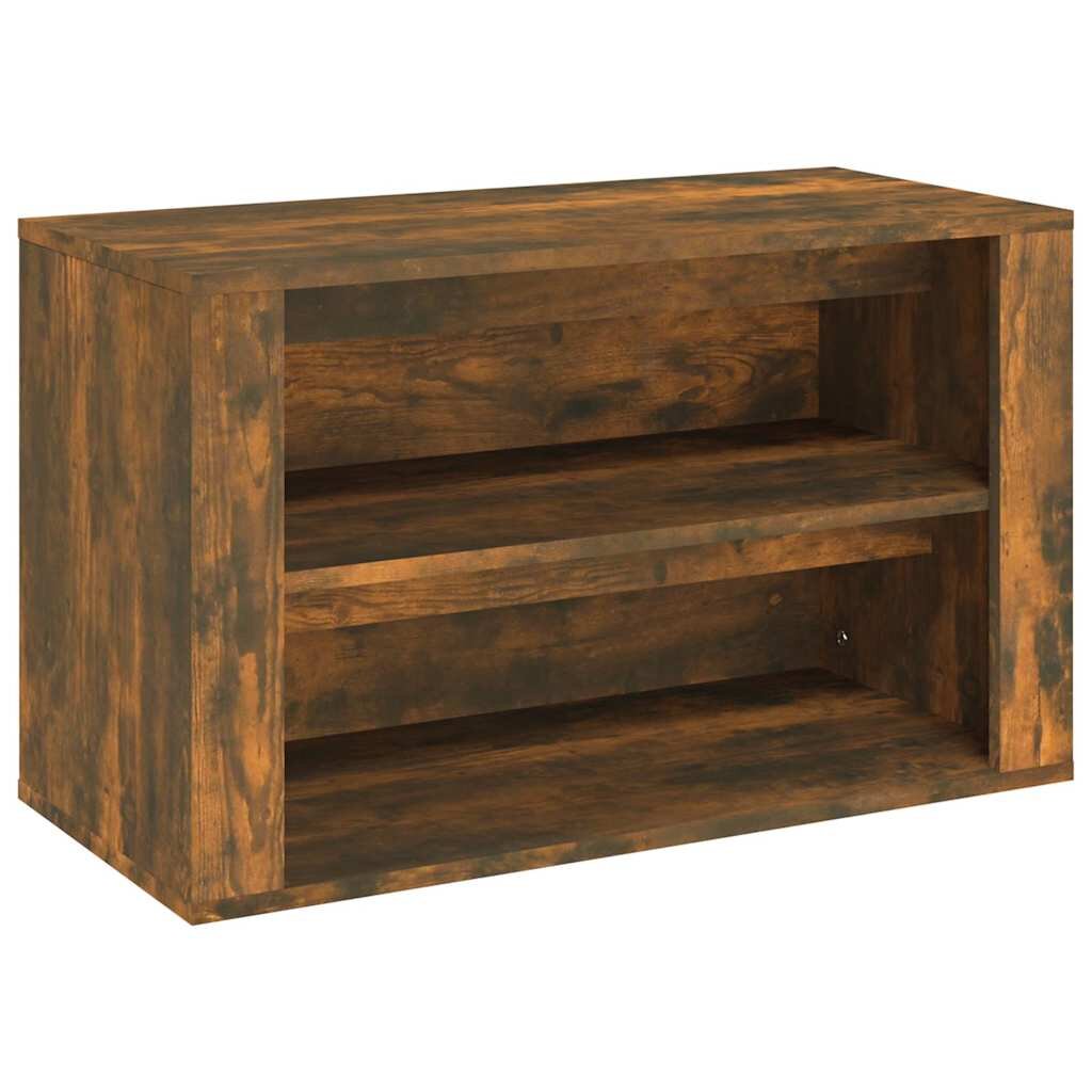 vidaXL Regál na topánky dymový dub 75x35x45 cm spracované drevo