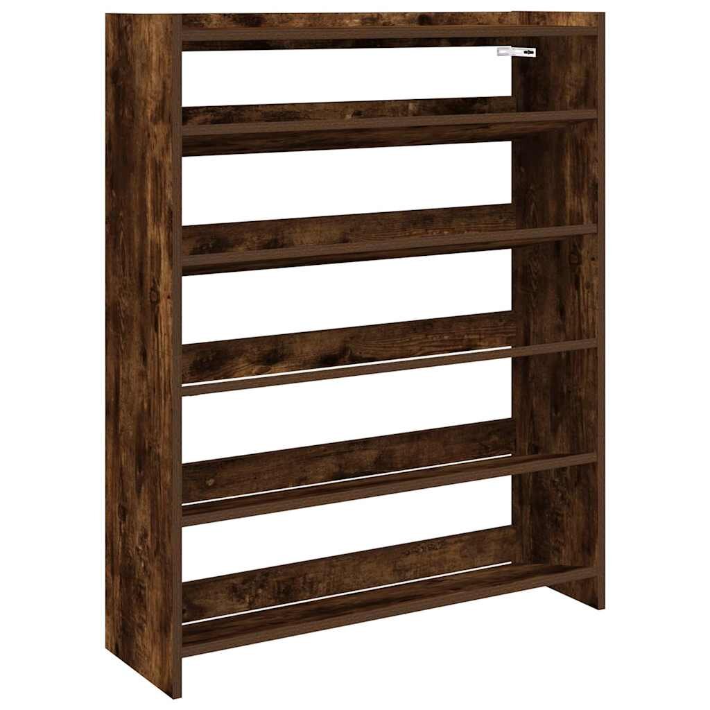 vidaXL Regál na topánky dymový dub 80x25x100 cm kompozitné drevo