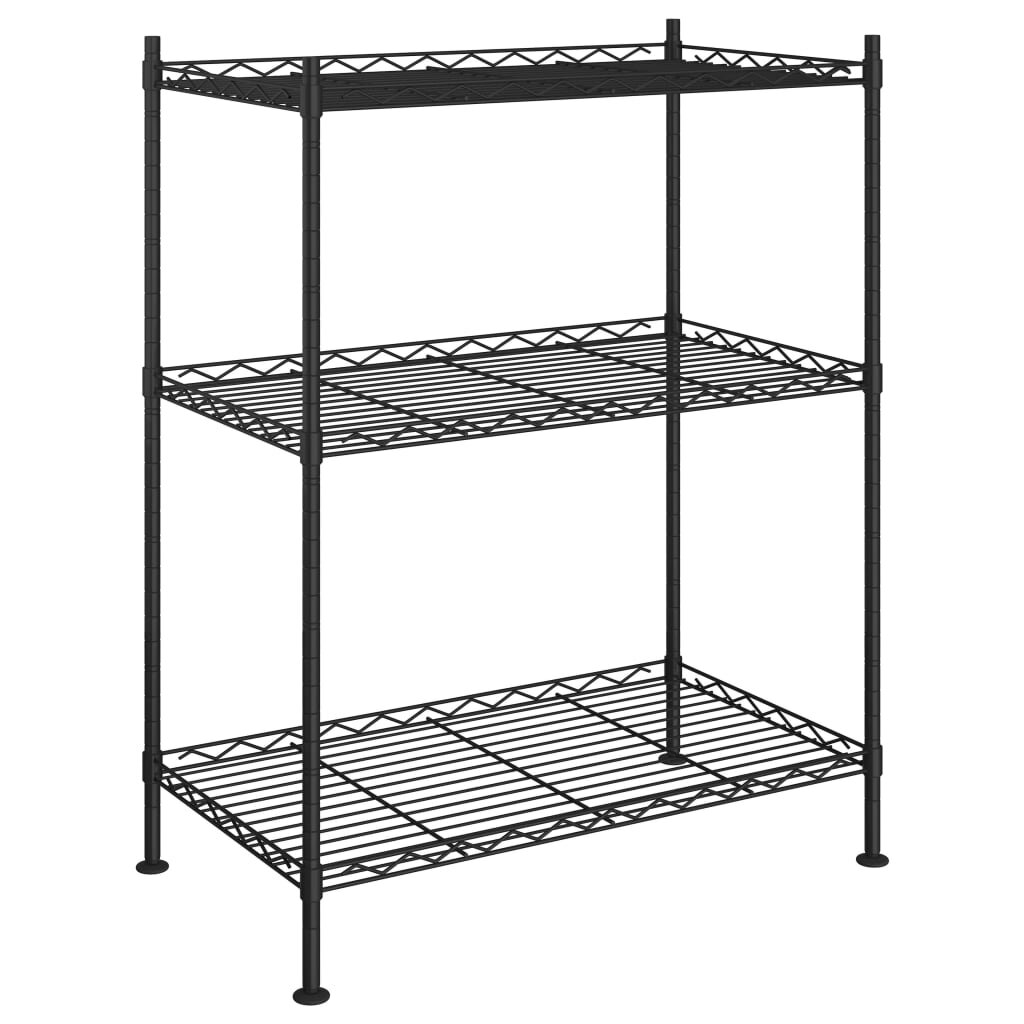 vidaXL Regál s 3 policami 60x35x76 cm čierny 150 kg