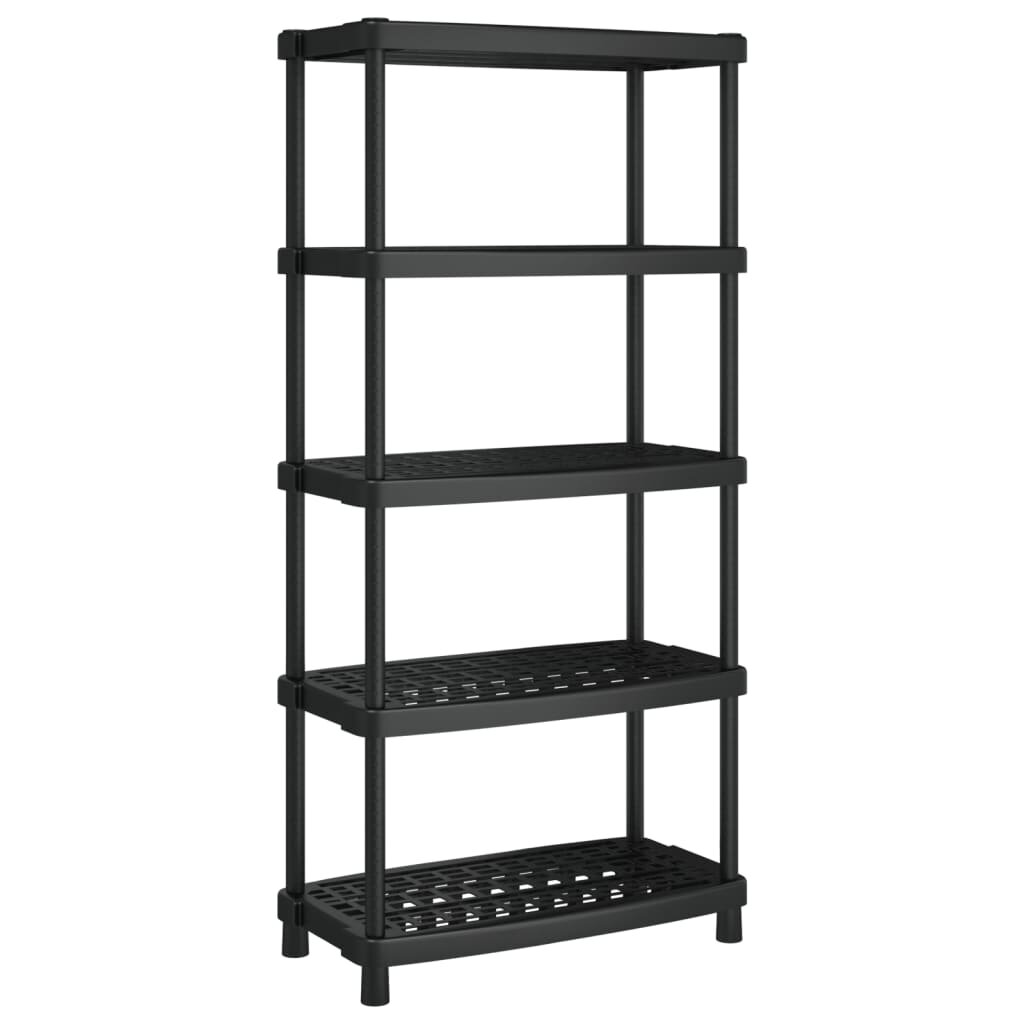 vidaXL Regál s 5 úložnými poličkami čierny 935x455x1945 cm PP