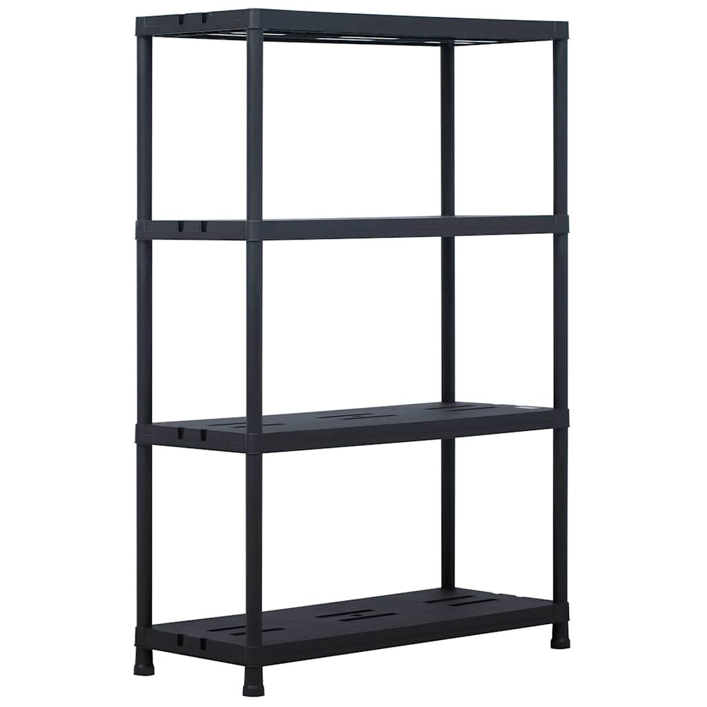 vidaXL Regál s úložnými poličkami čierny 90x40x138 cm plastový 220 kg