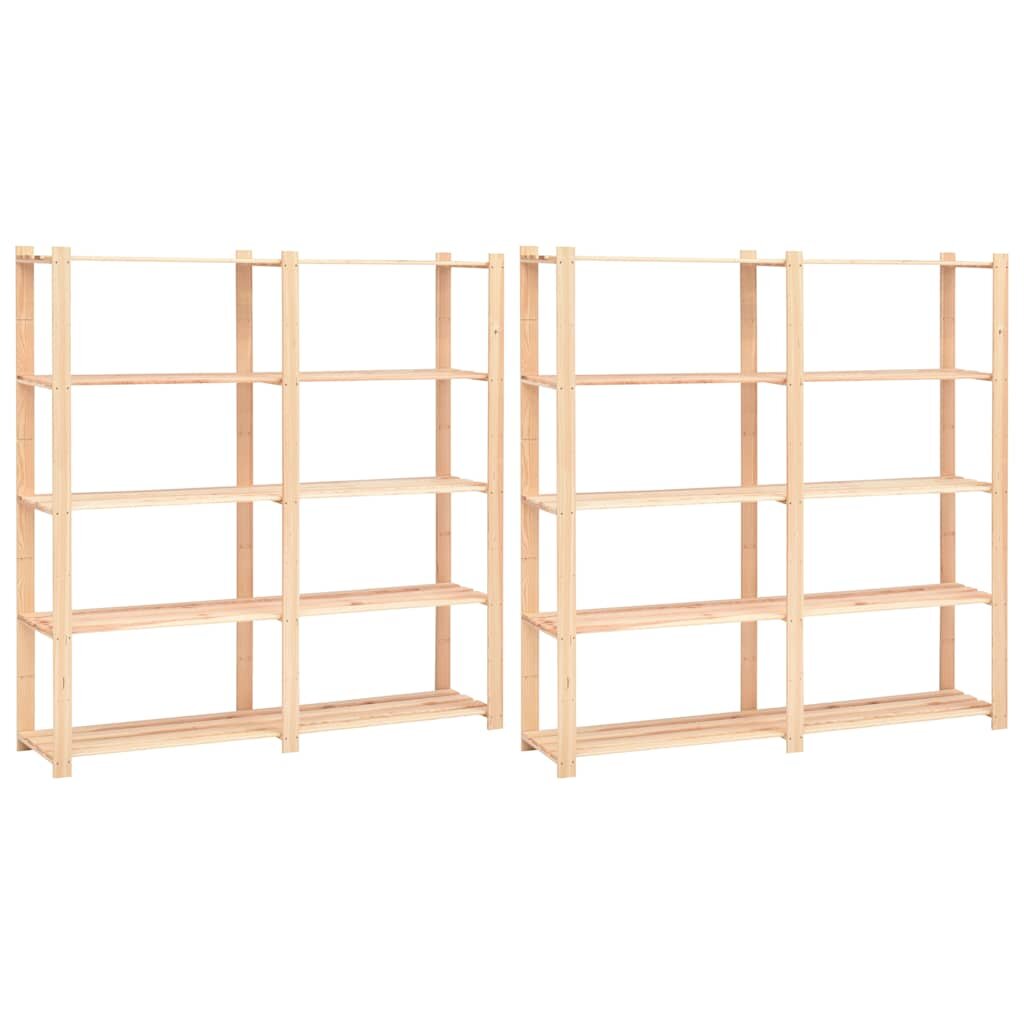 vidaXL Regály s 5 policami 2 ks 170x38x170 cm borovicový masív 500 kg