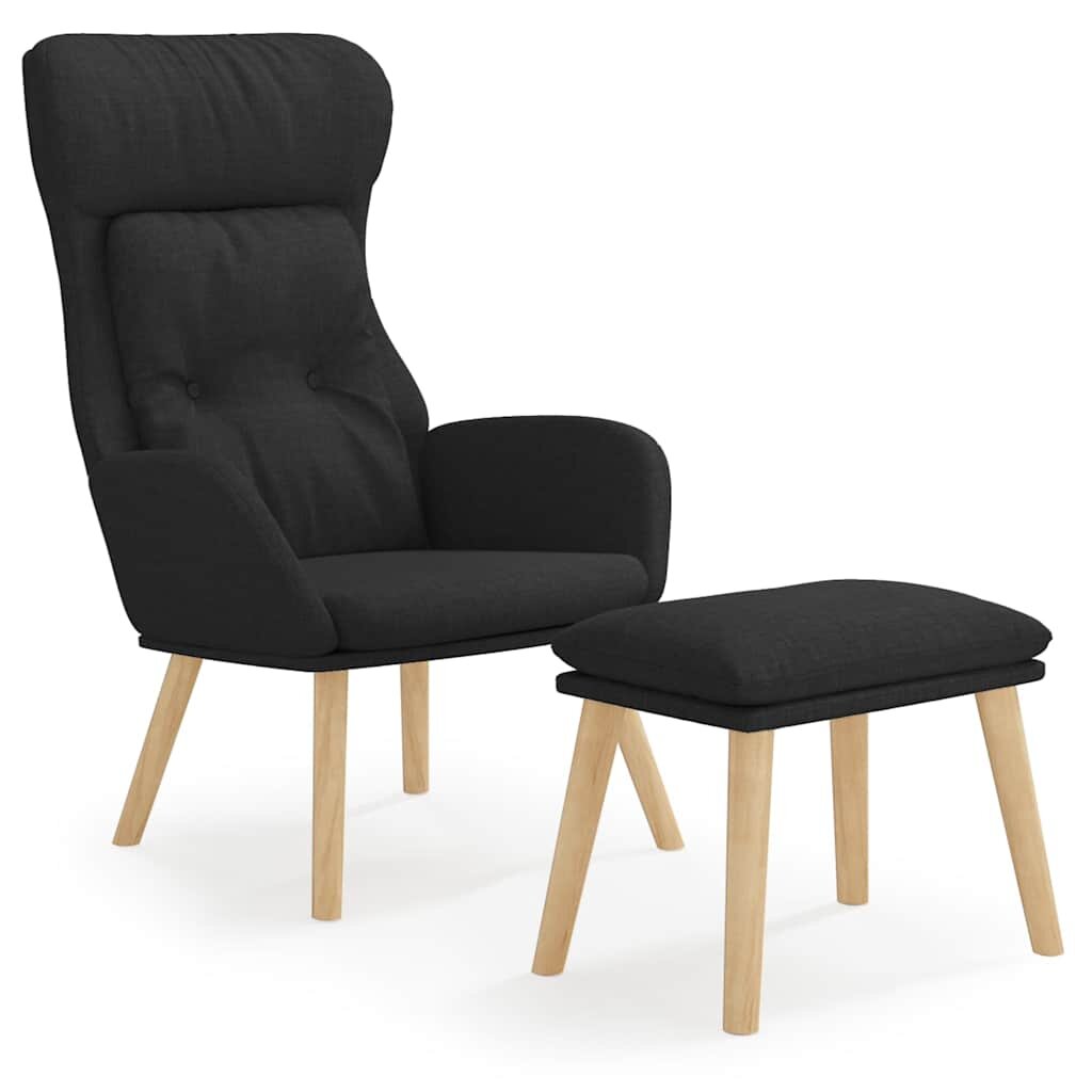 vidaXL Relaxačné kreslo s podnožkou čierne látka