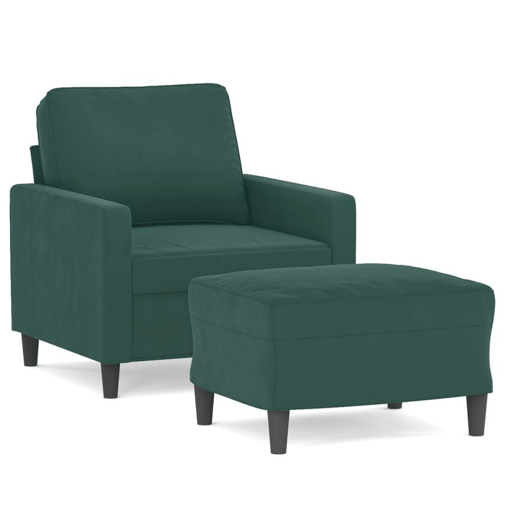 vidaXL Relaxačné kreslo s podnožkou tmavozelené 60 cm zamat