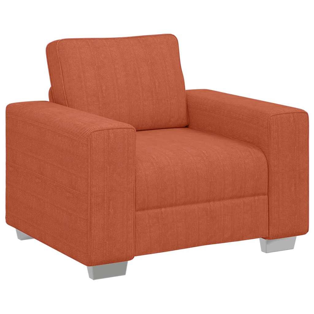 vidaXL Rozkladacia pohovka červeno-oranžová 100x77x82 cm manšestrová látka