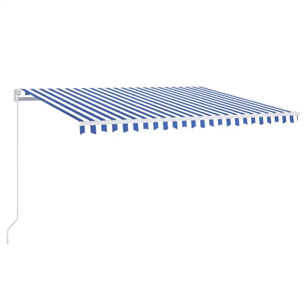 vidaXL Ručne zaťahovacia markíza 400x350 cm modrá a biela