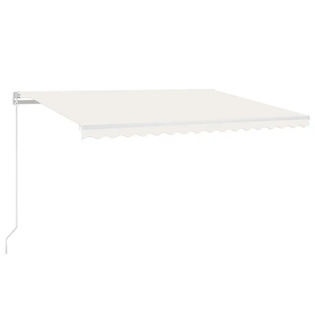 vidaXL Ručne zaťahovacia markíza s LED 450x300 cm krémová