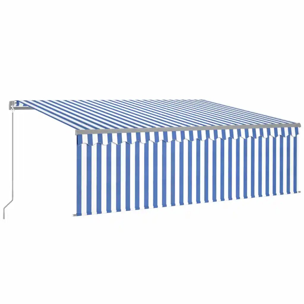 vidaXL Ručne zaťahovacia markíza s tienidlom 45x3 m modro-biela