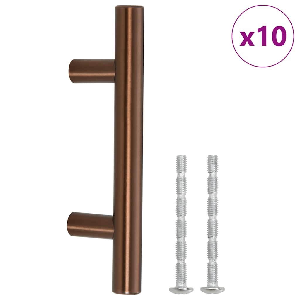 vidaXL Rukoväte na skrinku 10 ks bronzové 64 mm nehrdzavejúca oceľ
