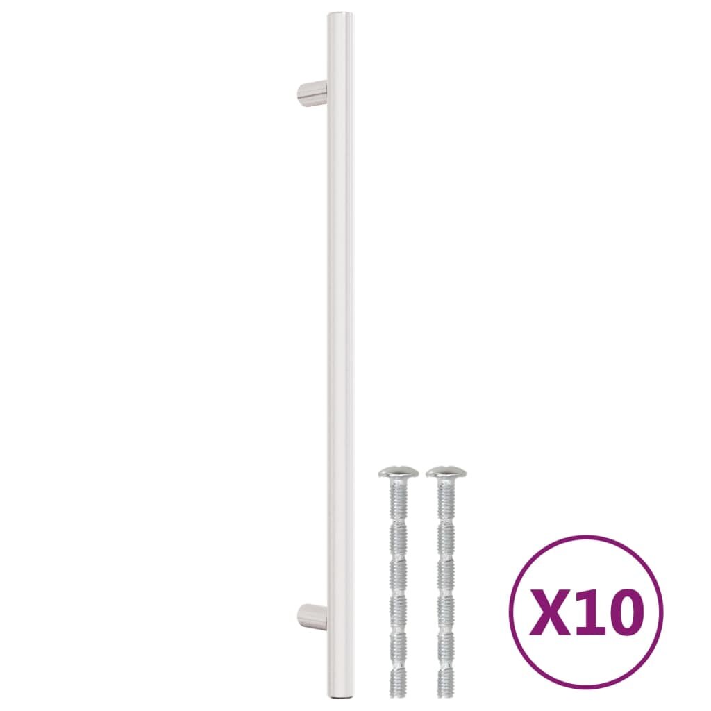 vidaXL Rukoväte na skrinku 10 ks strieborné 224 mm nehrdzavejúca oceľ